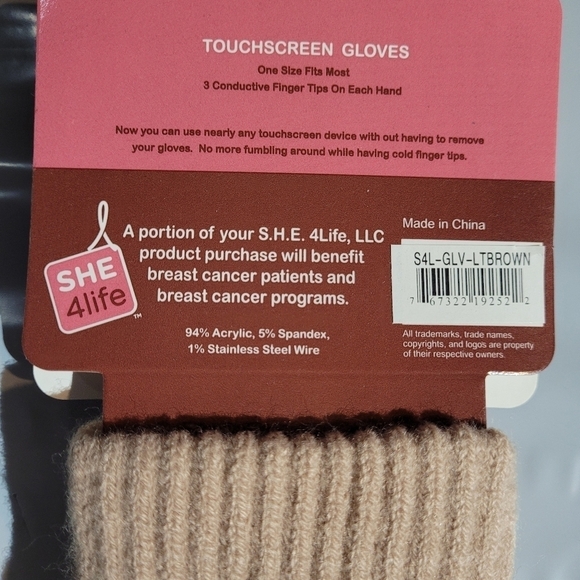 Women's SHE 4life Touch Screen Gloves - Picture 3 of 4